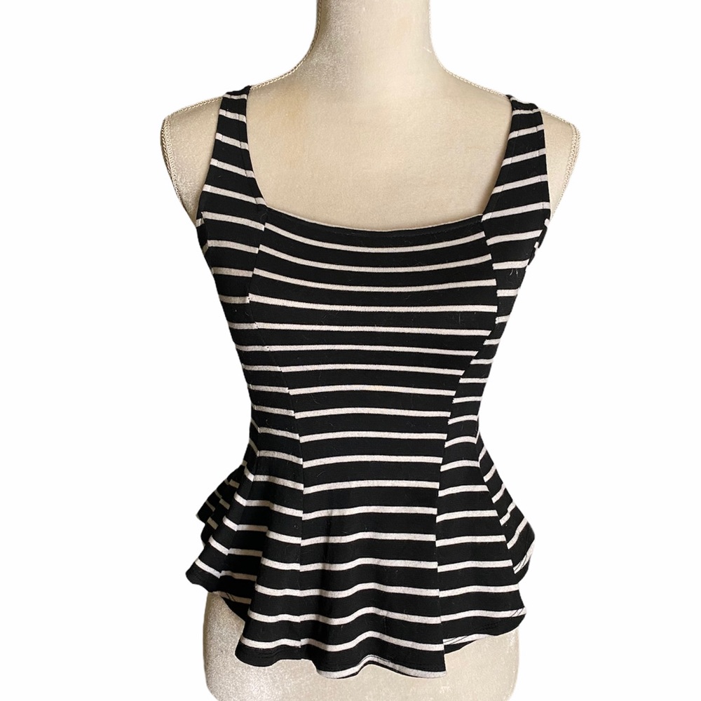 Love Culture Peplum‎ Striped Tank sz S